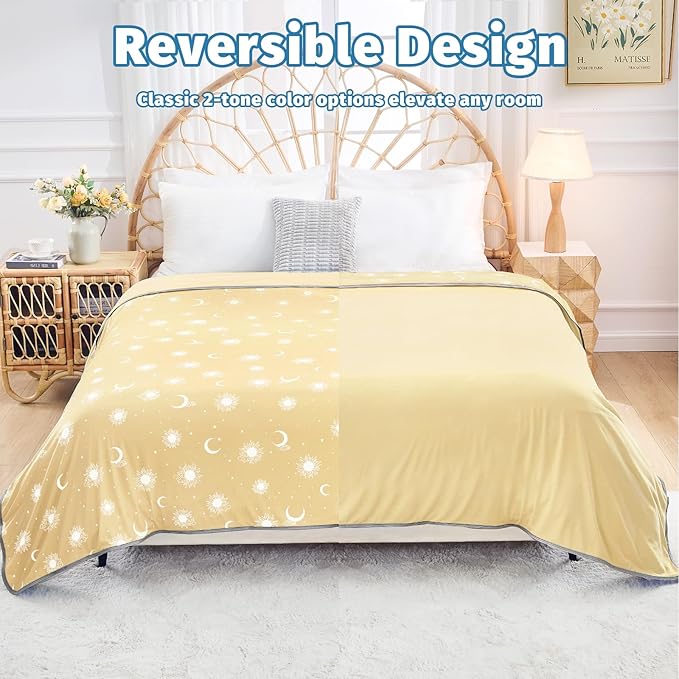 inhand Cooling Blanket Queen Size (90"x90") - Cooled Blankets for Hot Sleepers Lightweight Breathable Summer Blanket for Sleeping Night Sweats to Keep Cool in The Heat -Beige