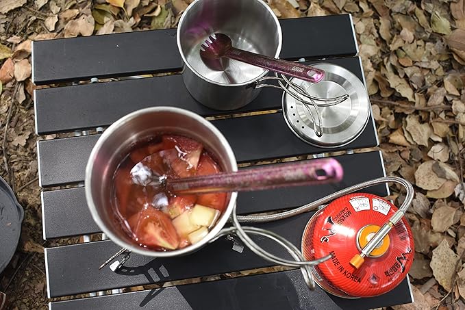 Titanium Long Handel Spork and Spoon, Camping Spork and Spoon, Soup Spoon, Eco-Friendly Coffee Spoon, Portable Travel Camping Utensils