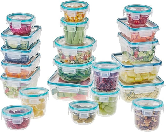 Snapware Total Solution (21-Pack) Large Plastic Food Storage Containers Set, Meal Prep Containers with BPA-Free Lids & 4 Locking Tabs, Microwave, Dishwasher, and Freezer Safe