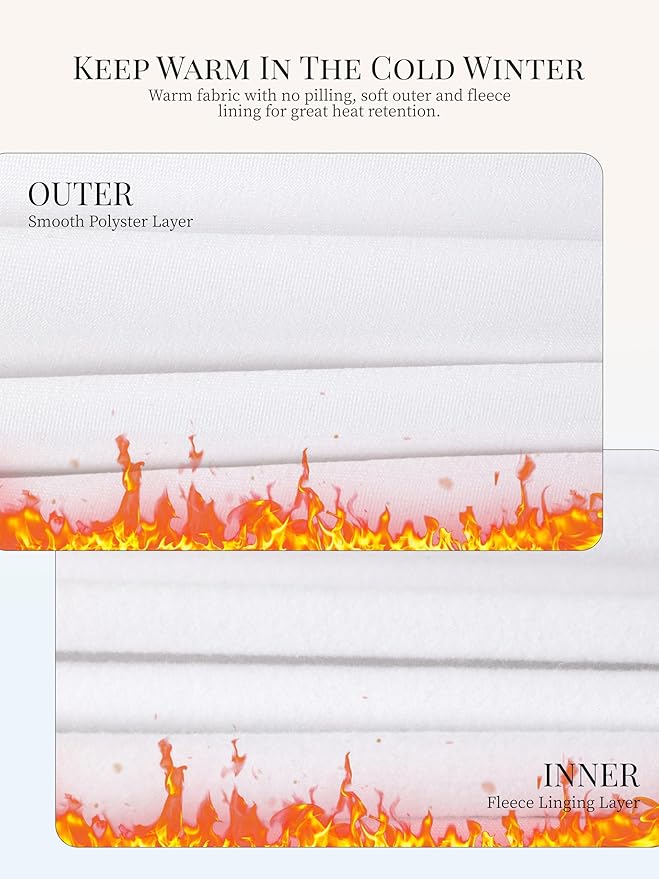 VZV Thermal Underwear for Women, Long Johns for Women Thermal Sets Fleece Lined Base Layer Top and Bottom Set