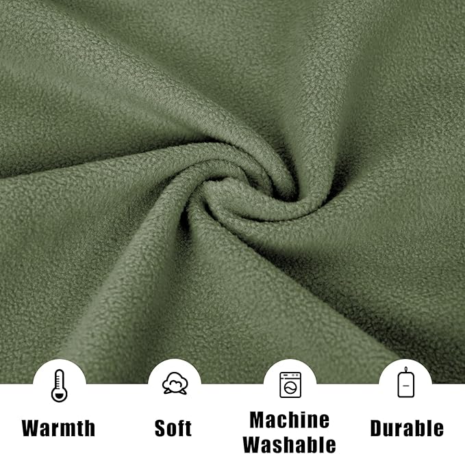 Outdoor Camping Blanket, Poncho Wearable Pocket Blankets, 74.5 in * 63 in, Warm, Comfy, Durable & Portable, Machine Washable, for Stadium, Concerts, Car Travel, Sports, Hiking, Sofa. (Green)