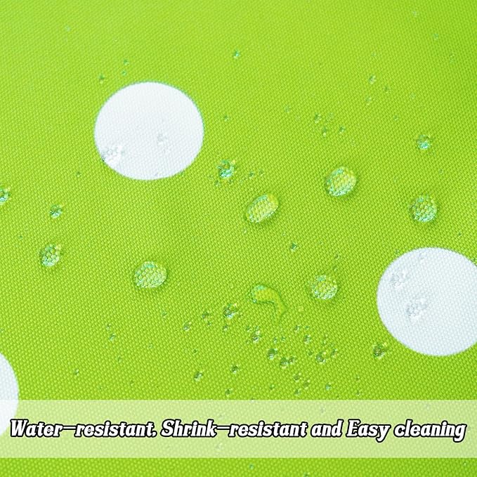 Poise3EHome 60X120 Outdoor/Indoor Waterproof Spillproof Rectangle Tablecloth with Umbrella Hole Zipper for Camping Picnic Party Patio Table Spring, Green Polka Dot