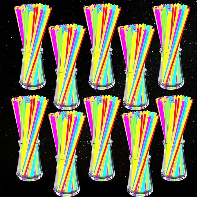 Glow Sticks, 1000 Pack 8" Glow in The Dark Light Up Sticks with 1000 Connectors for Festival Birthday Carnival Necklaces Bracelet (1000PACK)
