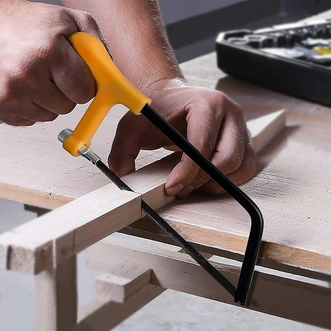 6 in. Mini Hacksaw Frame - 150mm Extra Fine Cut Junior Hack Saw with Bi-Metal Blade for Metal and Wood