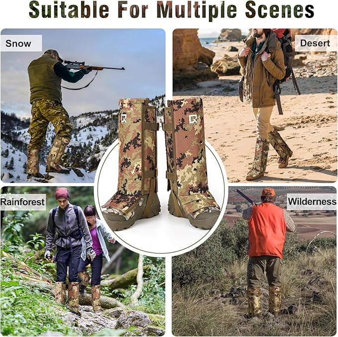 Snake Guards Snake Bite Protection for Lower Legs Snake Gaiters Leggings Fit for Men & Women Waterproof Snake Guards for Legs Snake Bite Protection for Hunting Hiking Thorns Branches Hard Rocks