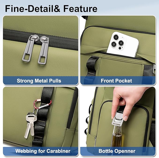 Weitars Insulated Cooler Backpack,Double Deck Waterproof Soft Cooler Bag,Backpack Coolers Leak Proof Lunch Backpack for Men Women for Travel,Camping,Picnic,Beach,Picnic,Outdoor 31L/52 Can