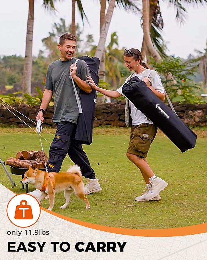 KingCamp Oversized Camping Folding Chair, Heavy Duty 450 LBS with Lumbar Support, Padded seat with Cup Holder&Cooler Bag, Ideal for Camp, Fishing, Sports Event, Backyard, Patio, Lawn (Black/Grey)