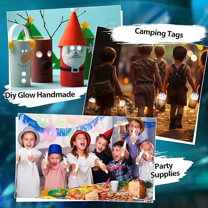 Lewtemi 4" or 6" 100 Pack Bright Glow Sticks Bulk, Glow in The Dark Party Supplies Birthday and Holidays Party Favors