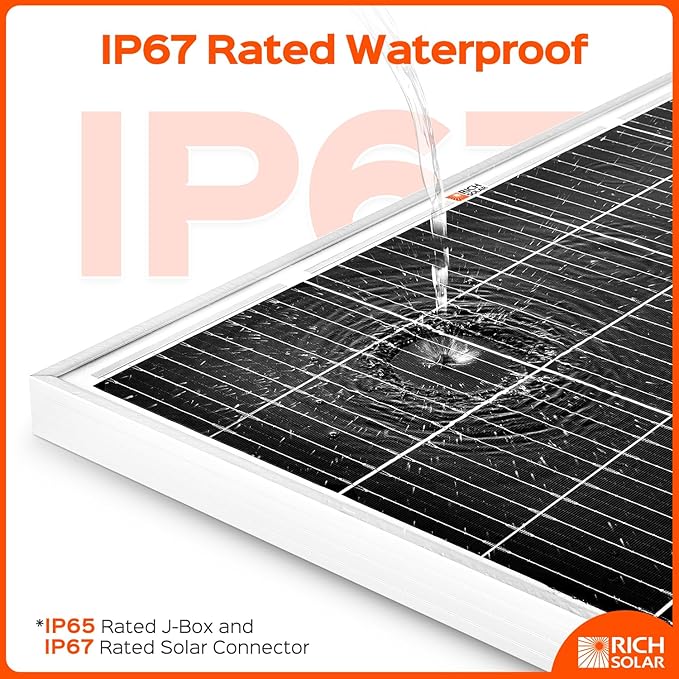 RICH SOLAR 200 Watt 24 Volt 9BB Cell Monocrystalline Solar Panel High Efficiency Solar Module for RV Trailer Camper Marine Off Grid