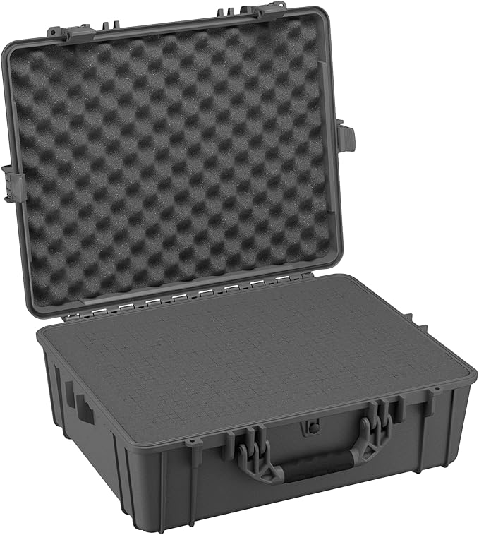 Condition 1 25" Large Waterproof Hard Case Model 839 with Foam, Portable Protective Storage Box for Travel, Hunting, Military, Tactical, Made in USA, 24.50"x 19.46"x8.41" Gun Metal Gray