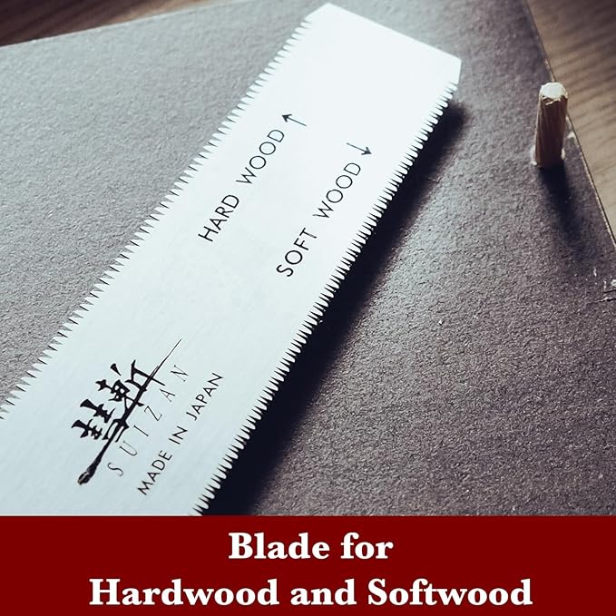 SUIZAN Flush Cut Saw 5" - Professional Japanese Pullsaw Ryoba Double Edge Handsaw Woodworking Tools