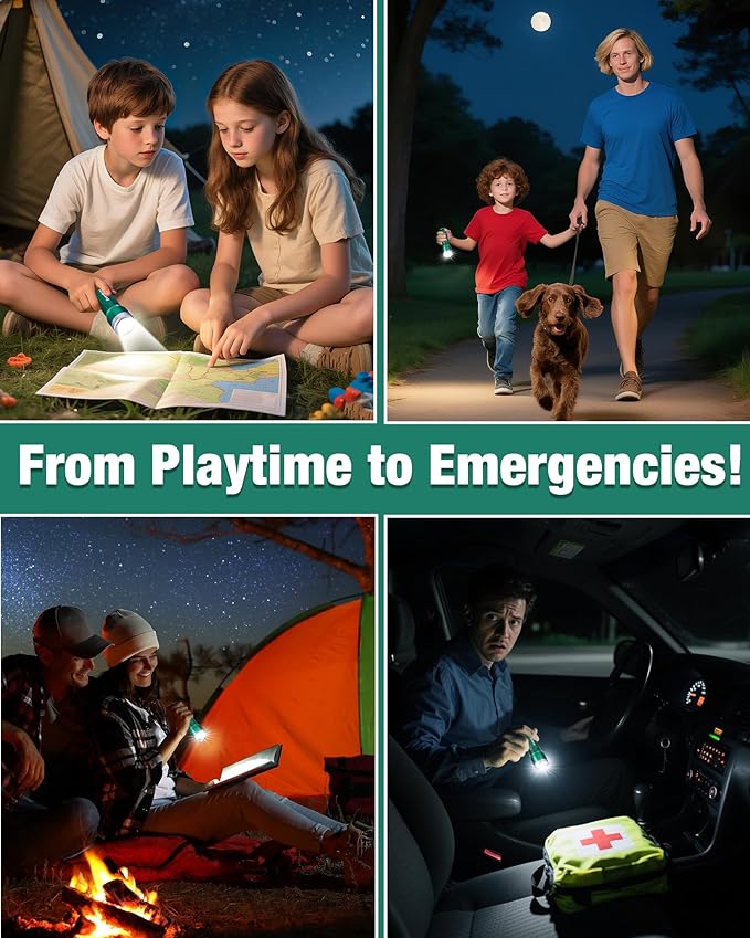 EverBrite Mini Flashlight, LED Flash Light with 3 Modes, 3 AAA Batteries Included, Water-Resistant Small Flashlight for Emergencies and Camping, Green, 1 Pack