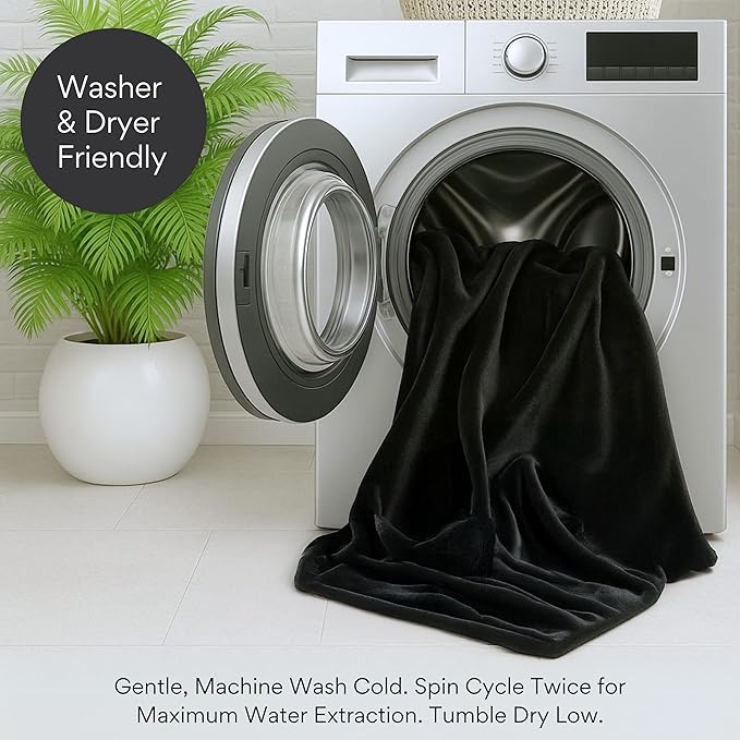 Waterproof Blanket King Size (Black & Gray, 82x82") Absorbent, Leakproof Fleece Protector for Bed, Couch - Water Proof and Stain Resistant, Plush Throw Blankets, Moisture Repellant Top Cover, Throws