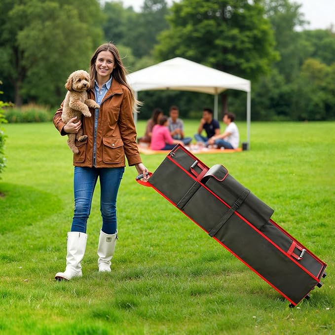 10 x 10 x 62 inch Tent Bag Replacement Part, Designed for 10 x 10 pop-up Tents, Comes with Handles and Rollers for Easy Carrying. Made of 800D Waterproof Oxford Fabric, Durable and Waterproof.