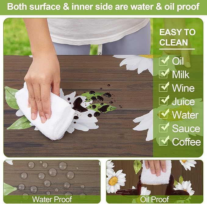 Picnic Table Cover with Bench Covers Camping Essentials Waterproof Windproof Camping Tablecloth with Drawstring Bag, Fitted Rectangle Tables and Seats, 72in, Brown