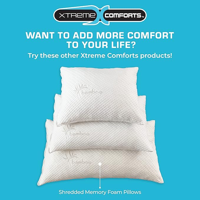 Xtreme Comforts 2-Pack Pillows for Sleeping Made in The USA - GreenGuard Gold Certified Adjustable King Memory Foam Pillow for Side, Back & Stomach Sleepers w/Removable Cooling Zipper Cover