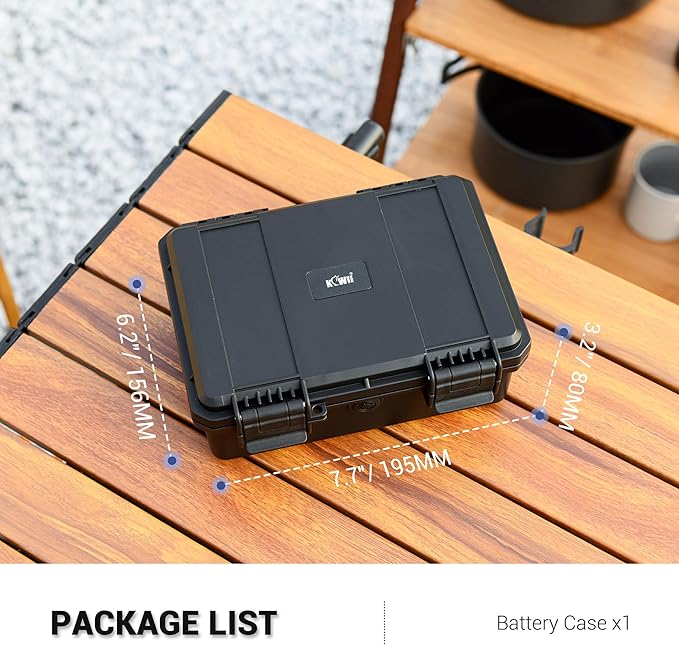 KIWIFOTOS 15 Slots D Battery Organizer Storage Case Shockproof D Cell LR20 Alkaline Batteries Holder Containers IP67 Waterproof for Household Outdoor Camping and Office All-Purpose