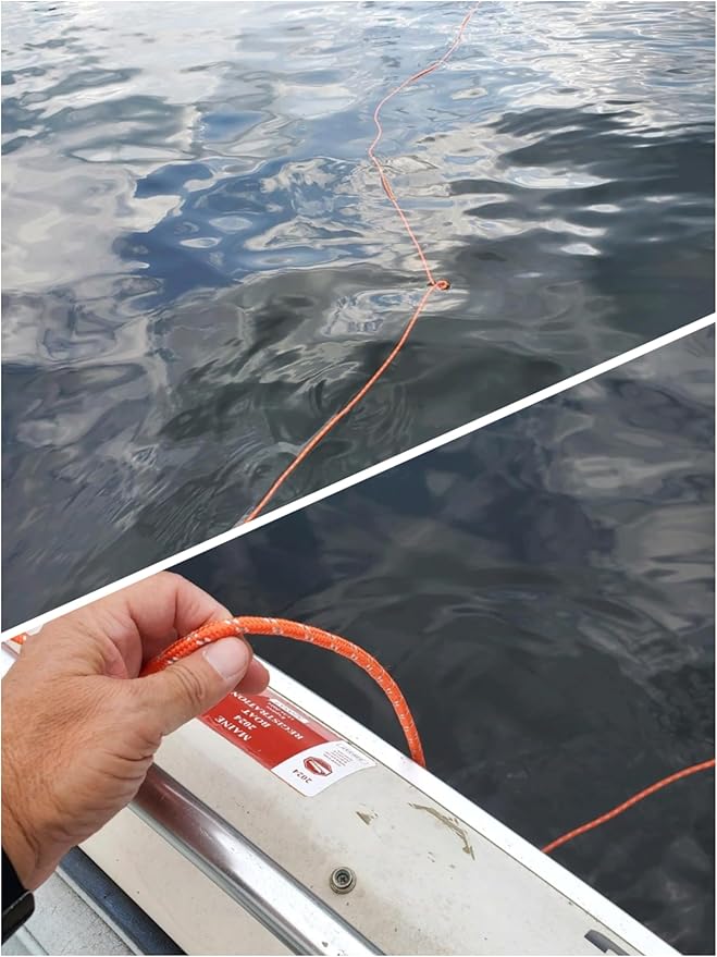 1/2 in x 16 ft Boat Marine Rope for Canyoneering, Floating, Fishing, Rafting, Camping, Hiking, Hunting, Anchor, Arborist Tree, Rafting, Rescue, Knotting Practice Nylon/Polyester Yellow