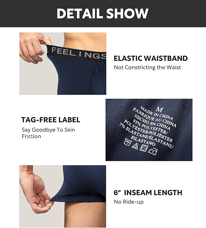 Natural Feelings Mens Underwear Coolzone Boxer Briefs for Men Pack Stretch Performance Quick Dry Sports Underwear