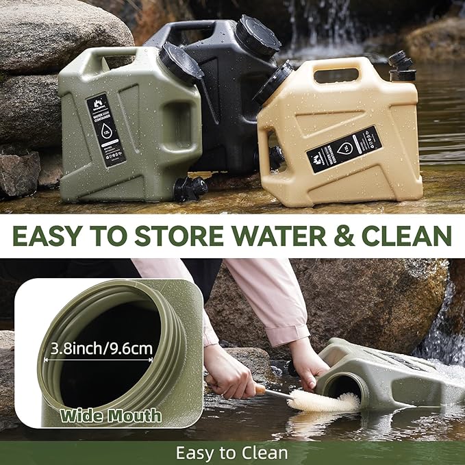 Camping Water Jug - 3.2 Gallan Water Container with Spigot | Portable Water Tank for Outdoor Hiking Picnic Supplies-Green