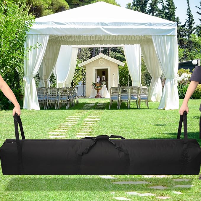 Large Tent Storage Bag Tent Pole Bag - 83''L x 12''W - Tailored for Tent Poles, Suitable for Various Party Tent Canopy Models, Heavy-Duty Design with Reinforced Handles and Dual Zipper
