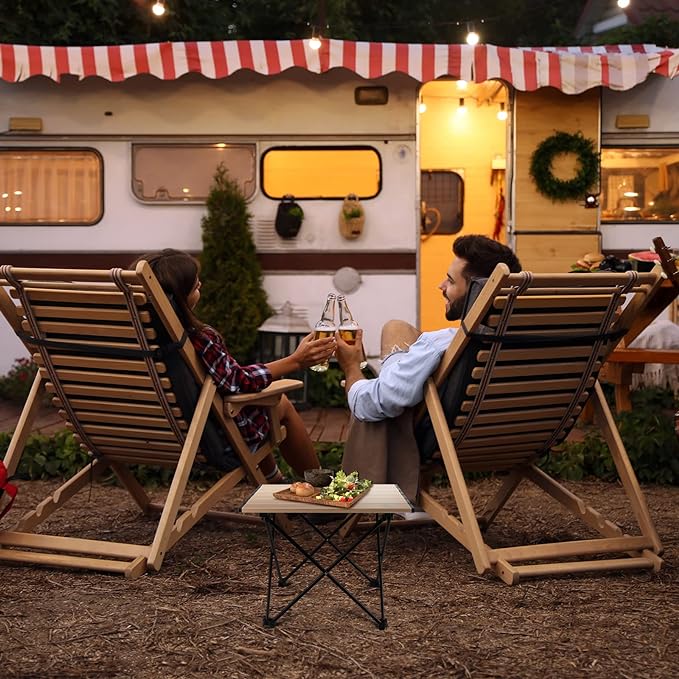 VILLEY Portable Camping Side Table, Ultralight Aluminum Folding Beach Table with Carry Bag for Outdoor Cooking, Picnic, Camp, Boat, Travel