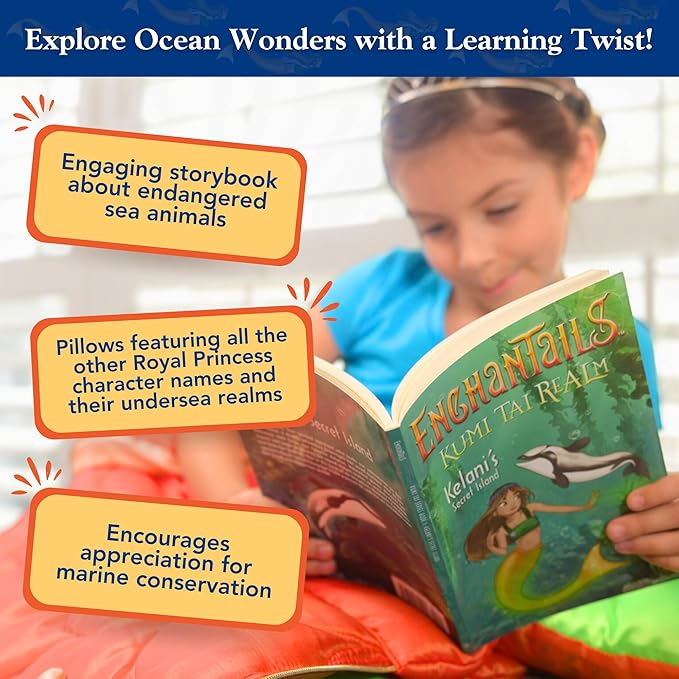 Mermaid Tail Blanket for Kids - 5-Piece Glow in The Dark Girls Slumber Set - Wearable Mermaid Tail Sleeping Bag - Ideal for Sleepovers