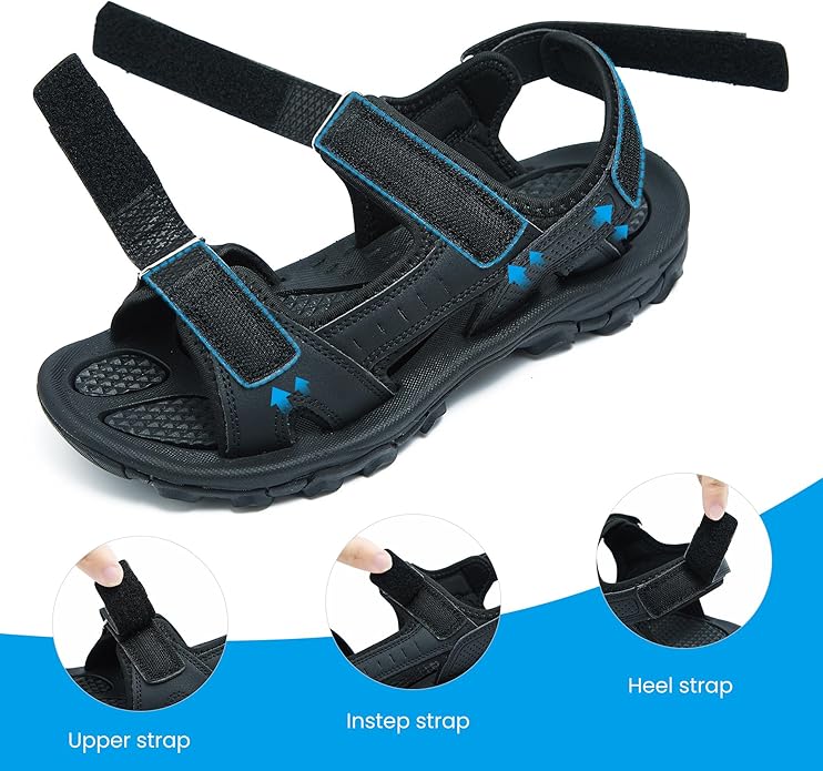 Men's Sandals Open Toe Water Sandals,Athletic and Outdoor Hiking Sandal Waterproof Lightweight with Adjustable Strap