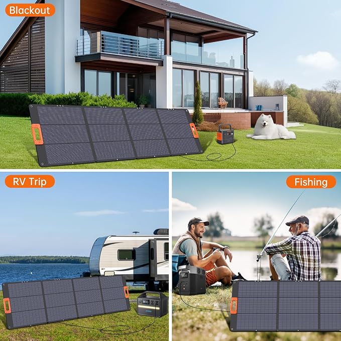 N-Type 16BB 200W Portable Solar Panel for EF/Jackery/Bluetti/Anker Power Station,Solar Panel ETFE USB-A &Type-C IP68 25% High Efficiency for Camping RV Outages Emergencies Home Backuot