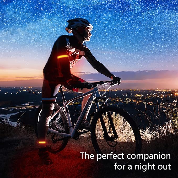 LemonBest LED Armband Running USB Rechargeable - 2 Pack Safety Lights for Runners 3 Modes Running Gear Lights Adjustable High Visibility Waterproof Reflective Wristband for Night Running Walking