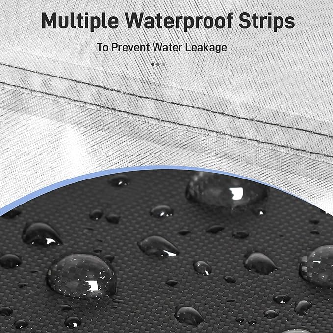 Outdoor Prep Table Cover With Split Zipper - Waterproof Stainless Steel Metal Dining Cover - Grill Cart Protection - 48"L x 24"W x 35"H