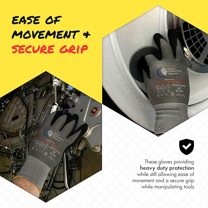 Quest Protective Apparel Cut Resistant Gloves - Puncture Resistant Cutting Gloves Work - Constructed with Graphene Technology