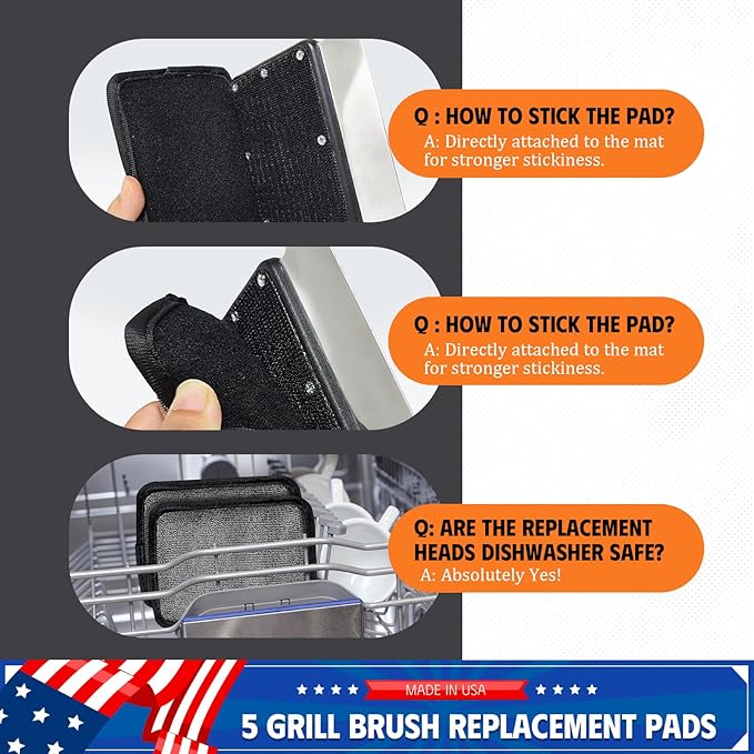 MEKER Grill Brush Bristle Free with Collapsible Bucket, 7 Pcs Grill Cleaner Brush with Durable Foldable Water Tank for Grill Cleaning, Portable Outdoor Grill Bucket, Dunk Tank, Black