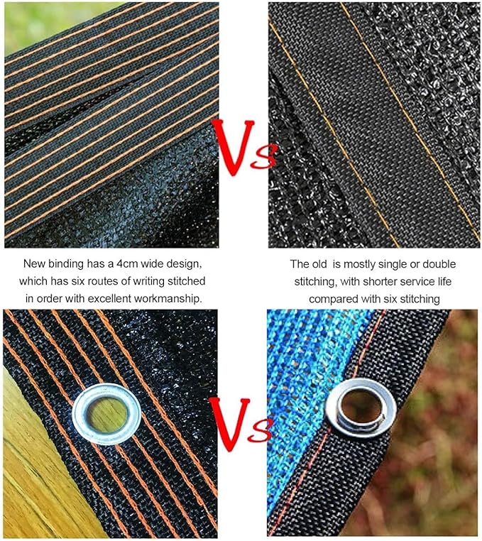 90% Shade Cloth 10 ft X 12 ft Shade Tarp Black Taped Edge with Grommets,Black Patio Shades Sun Blocking