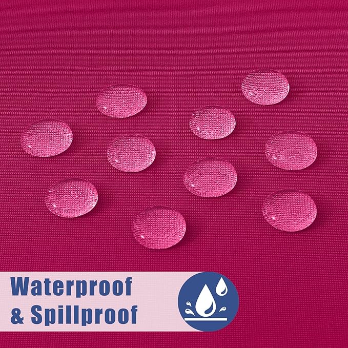 Spandex Picnic Table Cloth 2 Pack, Elastic Fitted Tablecloths for 8 Foot Rectangle Tables, Stretch Washable Patio Table Cover for Outdoor, Camping, Banquet and Parties (Fuchsia, 30"x96")