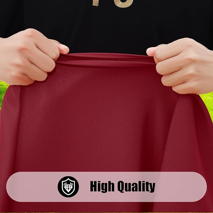 Smiry 2 Pack Rectangle Picnic Table Cloth, Waterproof Elastic Fitted Tablecloths, Washable Polyester Rectangular Patio Table Cover for Camping, Indoor and Outdoor (Wine Red, 30"x96")