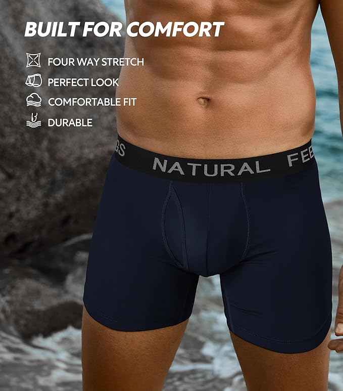 Natural Feelings Mens Underwear Coolzone Boxer Briefs for Men Pack Stretch Performance Quick Dry Sports Underwear