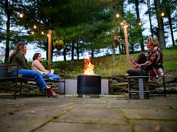 Solo Stove Bonfire with Stand | 19.5" Smokeless Fire Pit, Removable Ash Pan | Portable Stainless Steel Wood Burning Outdoor Fireplace, Ideal for 4–6 People, 21.75 lbs, Gunmetal