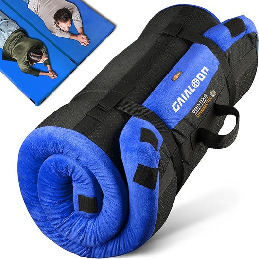 3 Inch GAIALOOP Thick Memory Foam Camping Mattress Sleeping Pad [Car/Tent/Cot] Glamping Portable Floor Mat Roll Up Futon Mattress for Guests Sleepover