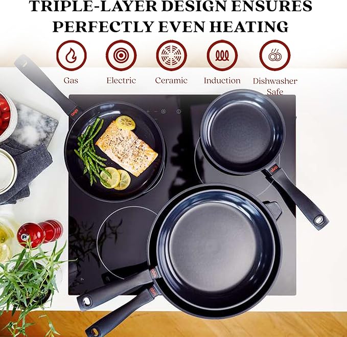 Alva Energy 11" Premium Ceramic Nonstick Frying Pan - PFAS/PTFE-Free Non-Toxic - Fast Even Heating - Stay-Cool Handle - Lightweight & Dishwasher & Induction Safe - Back
