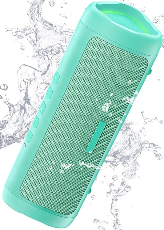 Bluetooth Speaker with HD Sound, Portable Wireless, IPX5 Waterproof, Up to 20H Playtime, TWS Pairing, BT5.3, for Home/Party/Outdoor/Beach, Stocking Stuffers, White Elephant Gifts for Adults (Teal)