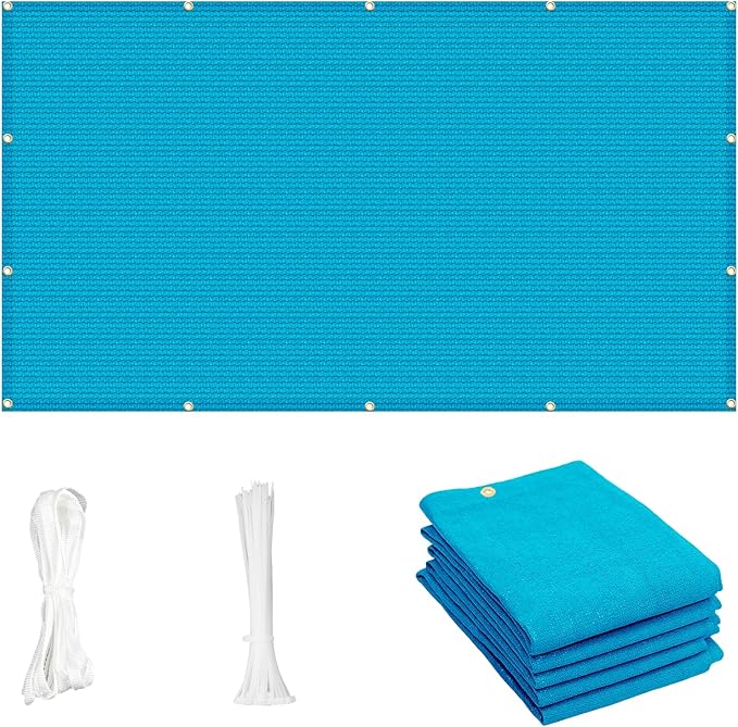 Cool Area Sun Shade Cloth with Grommets 3×6 FT Shade Panel Shade Tarp Screen Fabic for Outdoor Patio Pergola Cover Deck Garden, Turquoise Blue (Customized)