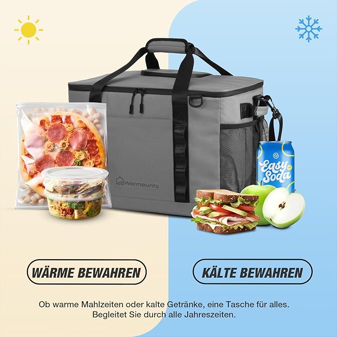 Insulated Cooler Bag 48/75 Cans, Soft Sided Portable Lunch Bag Coolers w/Zippered Top, Leak Proof PVC Interlayer, 5-Layer Insulation Large Ice Chest Bag for Travel, Camping, Beach, Picnic