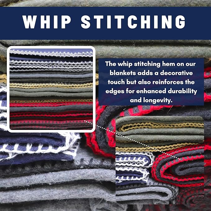 M MCGUIRE GEAR Heavy Duty Wool Military Camping, Survival, and First Aid Blanket, Mil-Spec Fire Retardant 64" x 90" (Navy)