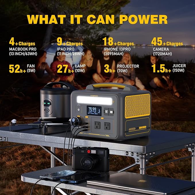 VTOMAN 939Wh Portable Power Station Bundle with Extra Battery & 200W Solar Panel Included - Up to 1200W Solar Power Generator for Home Backup, Off-grid, Road Trip, RV, Camping, Fishing, Emergencies