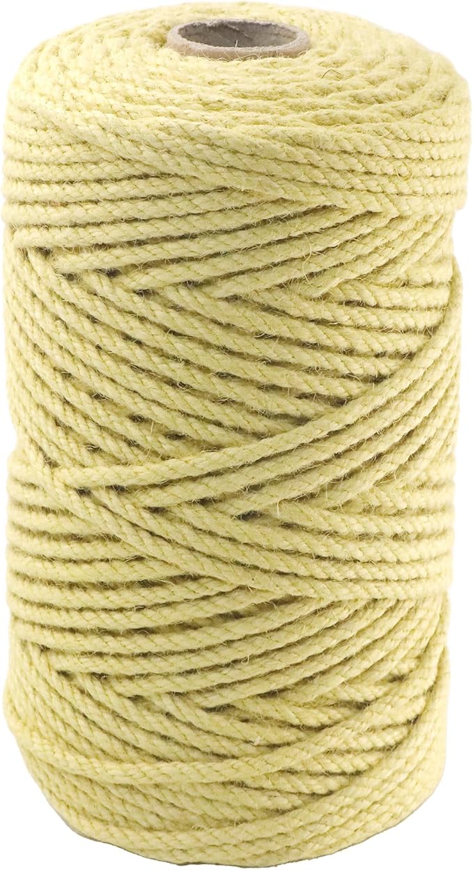 4mm x 300 Feet Yellow Jute Rope, Twine for Gardening Tomato Climbing Plant Tie Floristry Crafts Gift Wrapping Packing Decor
