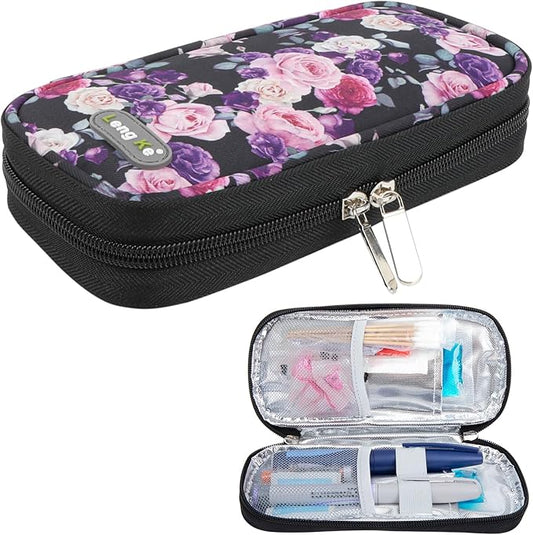 YOUSHARES Insulin Cooler Travel Case - Travel Ice Pack for Diabetic Organize Supplies Diabetes Bags Insulated Cooling Bag (Rose)