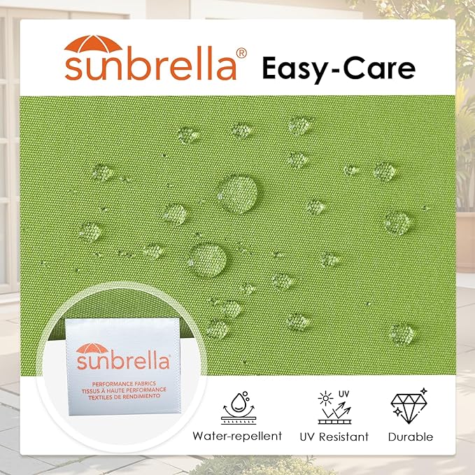 Outdoor Sunbrella Square Corner Seat Cushion, 19"x19"x3", Set of 4, Non Slip Seat Cushion Pads with Removable Cover for Patio Furniture, Garden Yard Lawn, Canvas Ginkgo