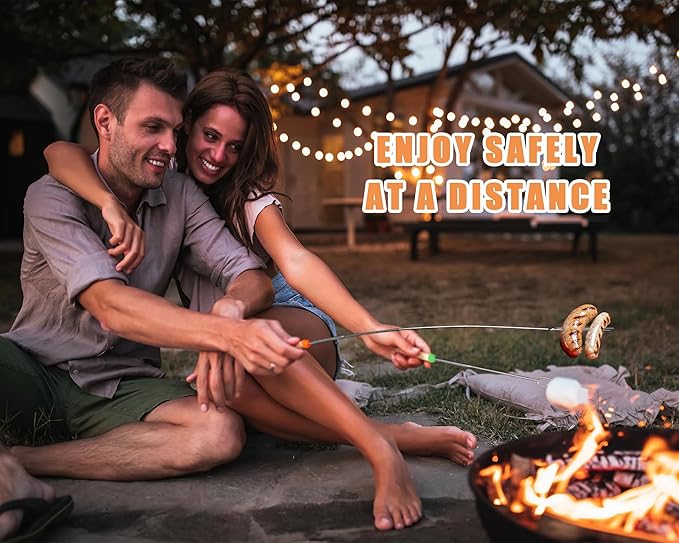 Briout Marshmallow Roasting Sticks - Smores Stick for Fire Pit - Hot Dog Campfire Skewers Marshmallow Camping 32 Inch Long Extendable Forks - 5 Pack