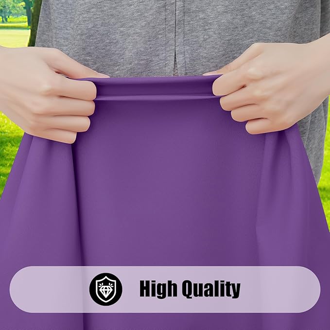 Smiry 2 Pack Rectangle Picnic Table Cloth, Waterproof Elastic Fitted Tablecloths, Washable Polyester Rectangular Patio Table Cover for Camping, Indoor and Outdoor (Purple, 30"x48")